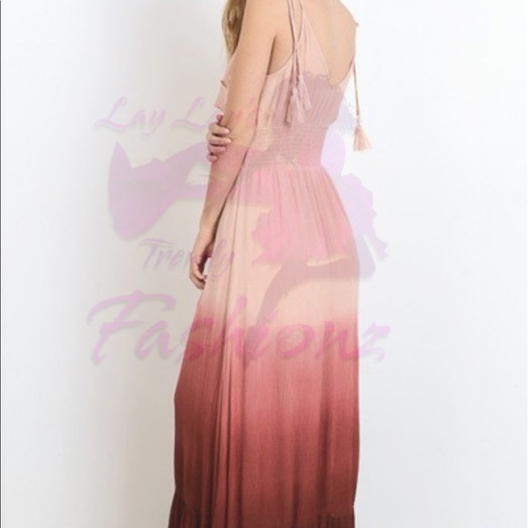 Dip Dyed Maxi Dress- DUSTY PEACH - Picture 3 of 3